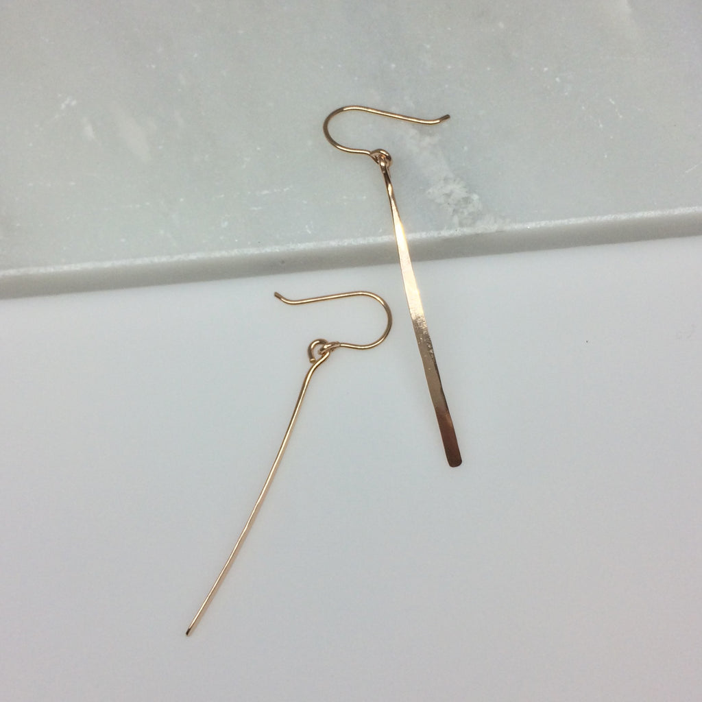 Burnished Gold Long Bar Earrings – 1900 House and Home